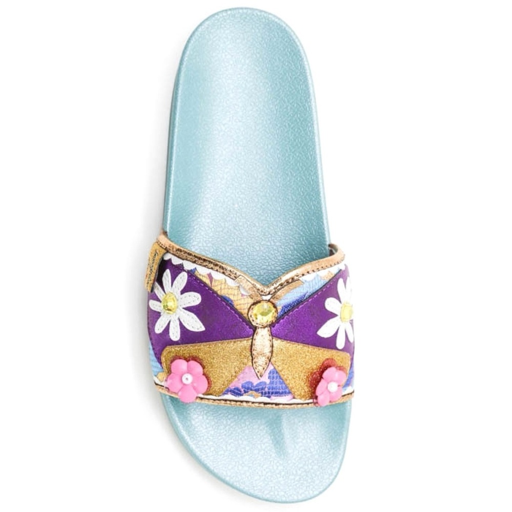 Irregular Choice Floral Sandals - Blue, Purple, Gold, Pink